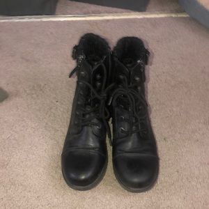 Black combat boots